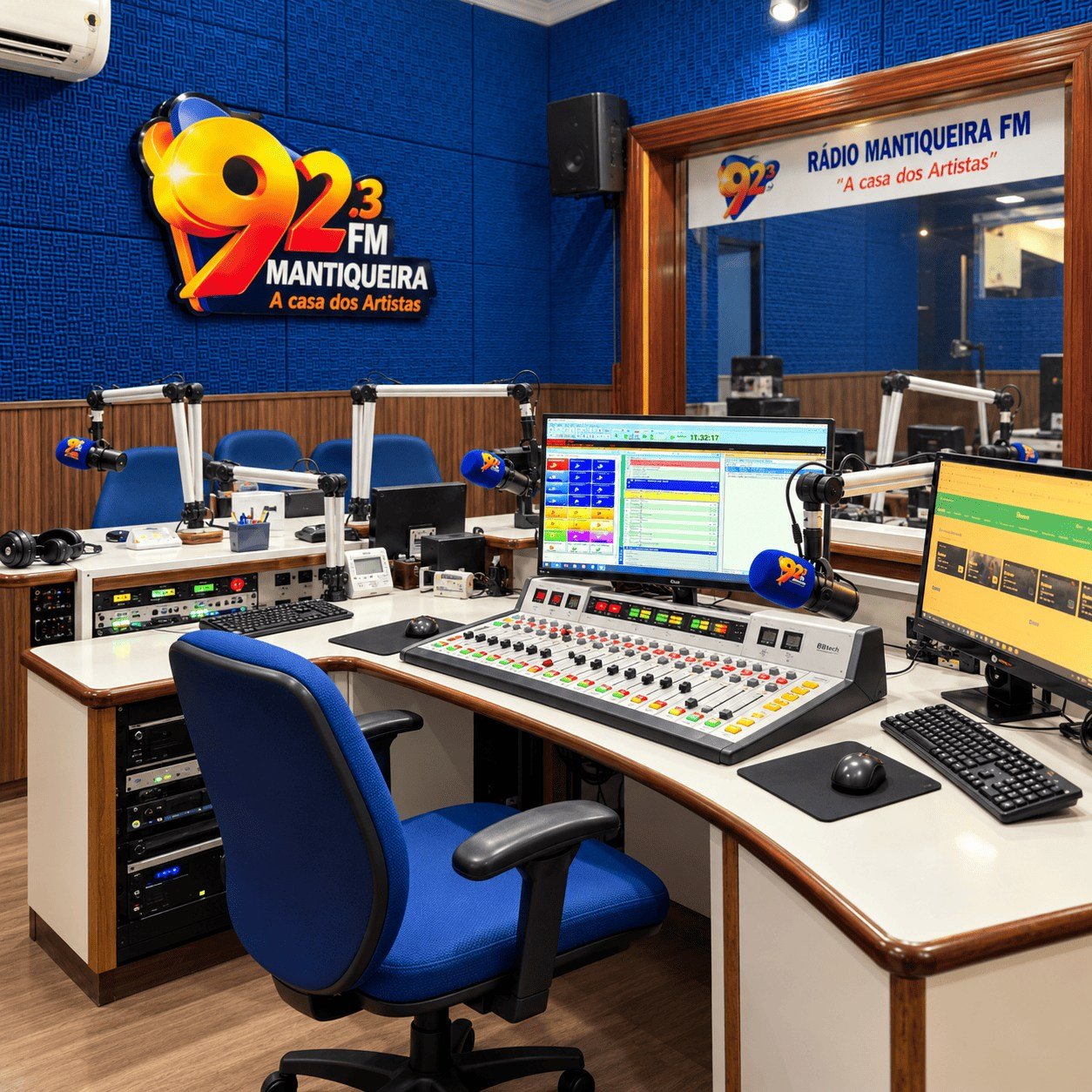 Estúdio principal da Rádio Mantiqueira FM